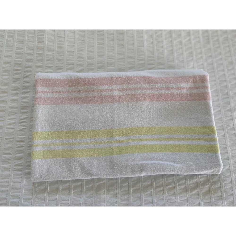 Vtg Baby Receiving Blanket Dundee 25X38 Stripes Pink Blue Nursery Swaddle 1970's - Picture 4 of 16